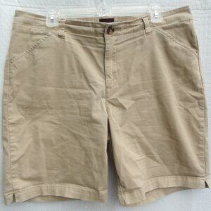 2 for $15 Lee Chino Style Shorts Tan Beige Stretch Flat Front Size 16 Medium